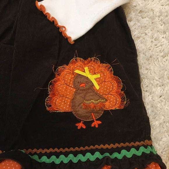 Rare Editions Thanksgiving Dress W/ Shirt Sz 4 - Picture 2 of 3